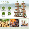 5-tier wood plant stand made of natural pine, featuring 10 open shelves for displaying plants and decorations indoors.