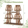 5-tier wood plant stand with 10 open shelves, crafted from natural pine, ideal for displaying plants and decorations.