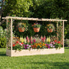 45 Inch Tall Wooden Raised Garden Bed with Side Trellis and Hanging Roof Drainage Holes-Natural - Gallery View 1 of 10