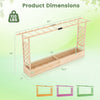 Wooden raised garden bed with side trellis, drainage holes, and removable base panels for vertical plant growth.
