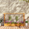 Wooden raised garden bed with lattice trellis, made of natural pine, ideal for outdoor plant cultivation and decoration.