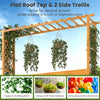 Wooden raised garden bed with lattice trellis for outdoor use, made from natural pine wood, ideal for climbing plants.