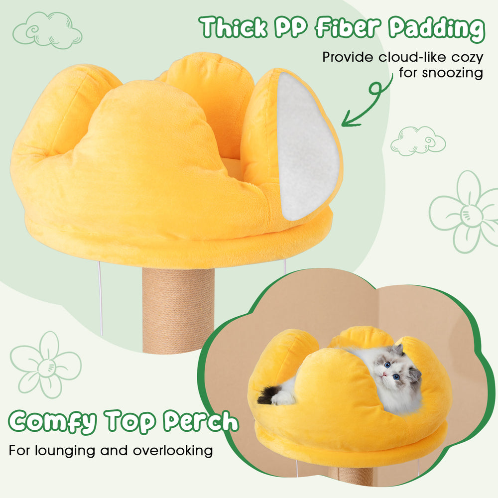 Plush padded top perch with crown design for lounging cats, featuring soft fabric and detachable cushion for easy.