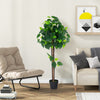 45-inch artificial hydrangea tree with realistic leaves and real wood trunk, perfect for home or office decor.