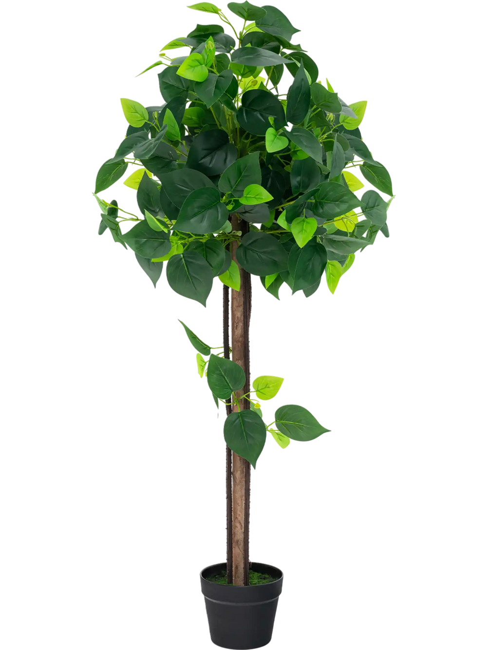 45 Inches Artificial Hydrangea Tree with Real Wood Trunk and Realistic Hydrangea Leaves