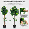 45-inch artificial hydrangea tree with a real wood trunk and bendable branches, perfect for home or office decor.