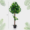 Artificial hydrangea tree with real wood trunk, 45 inches tall, featuring mixed green leaves for versatile decor.