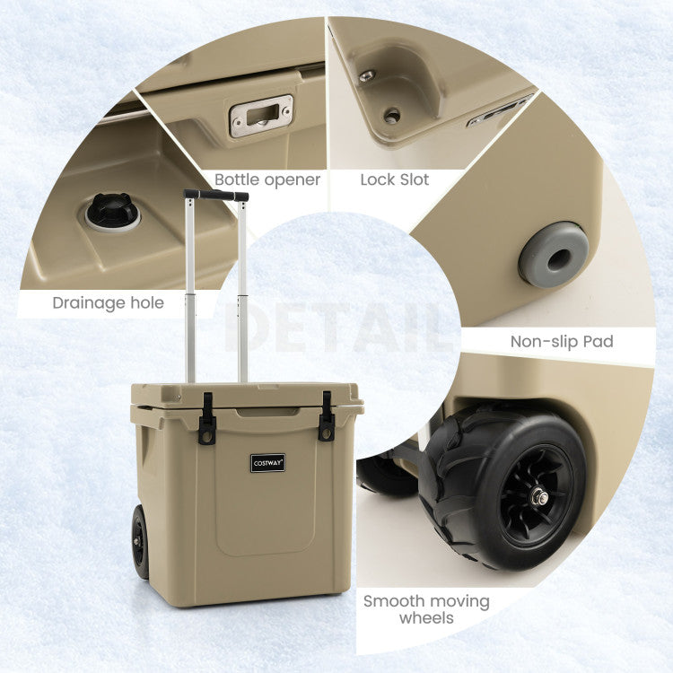 Costway Cooler Towable Ice Chest 45 QT New