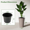 Brown 45 cm tall flower pot with round spiral texture, featuring drainage holes and handles for easy maintenance.
