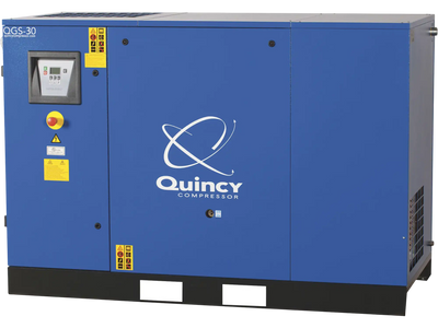 Quincy Compressor QGS25 Rotary Screw Air Compressor 25 HP, 208/230-460 Volt, 3 Phase, 99 CFM, Base Mount, No Tank New