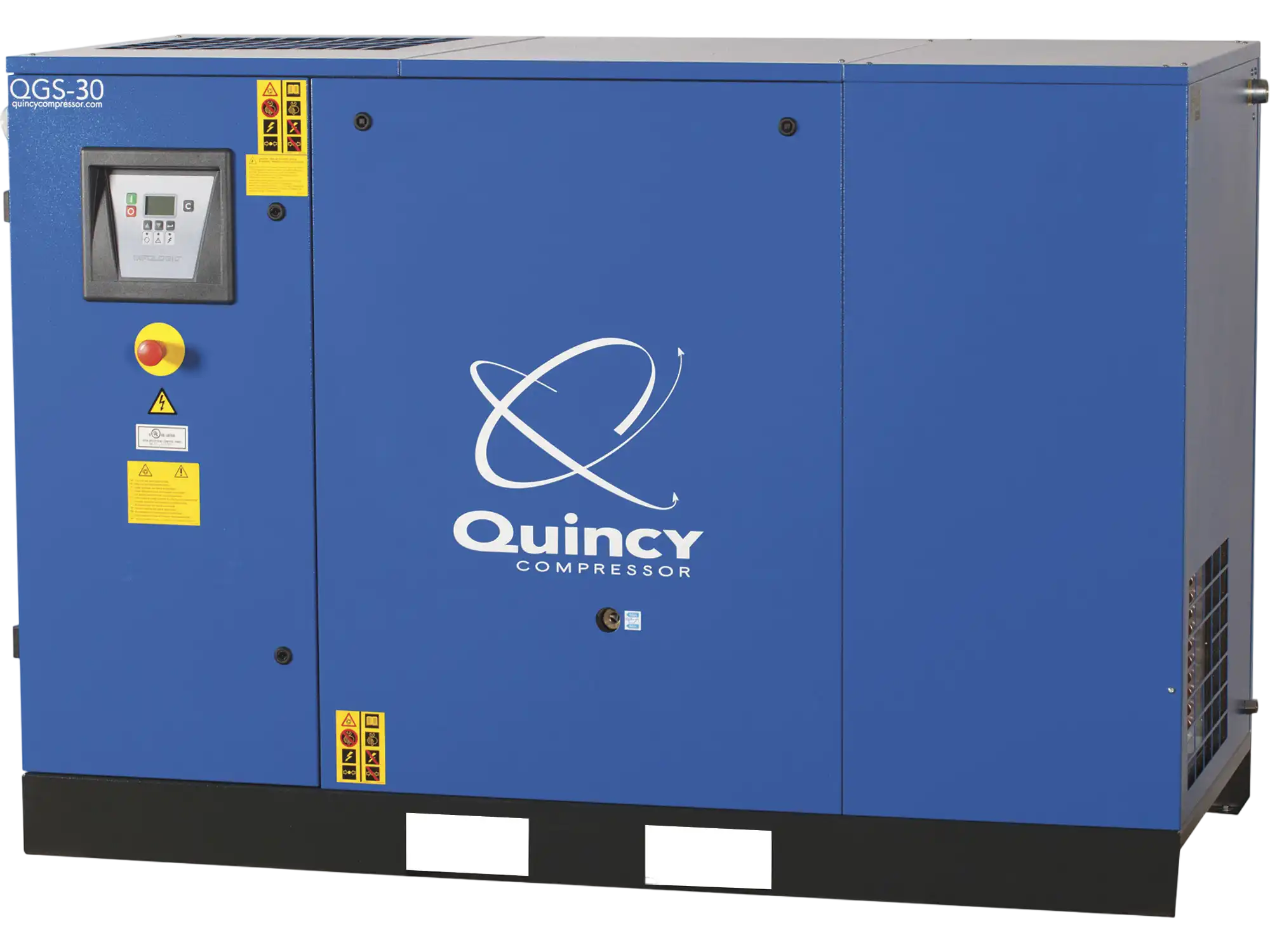 Quincy Compressor QGS30 Rotary Screw Air Compressor 30 HP, 208/230-460 Volt, 3 Phase, 130 CFM, Base Mount, No Tank New