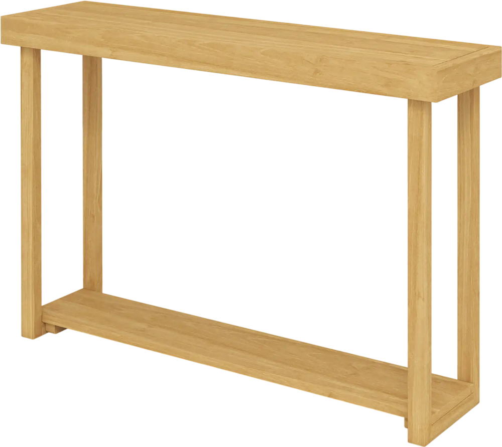 46 Inch Solid Wood Console Table 2-Tier Narrow Farmhouse Sofa Table