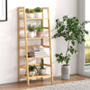 Multifunctional 4-tier bamboo bookcase with plants, ideal for living rooms and kitchens, featuring durable and.