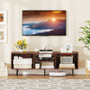 47.5 Inches TV Stand for 55-Inch TV with Compartments and Metal Legs-Rustic Brown - Gallery View 1 of 10
