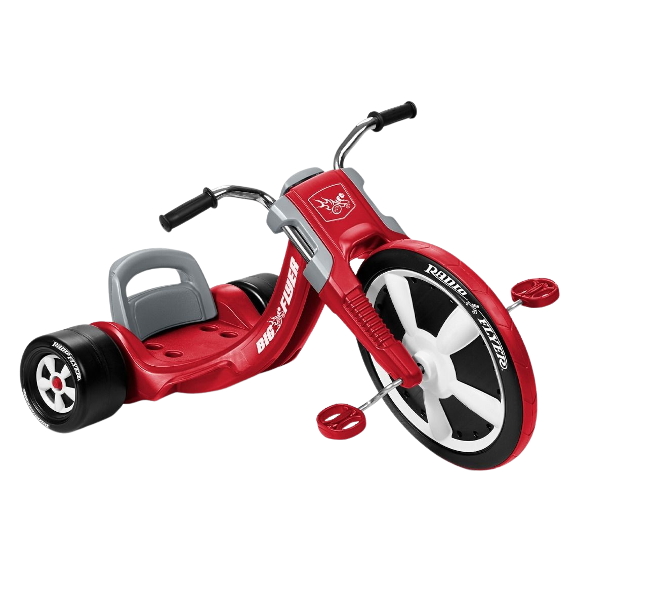 Radio Flyer Deluxe Big Flyer Tricycle with Chopper Style Big Front Wheel Red 474 New