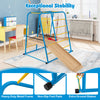 Indoor jungle gym with slide and swing, heavy-duty metal frame, non-slip foot pads, perfect for kids 3+ years old.