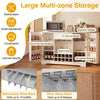 47.2-inch white sideboard cabinet featuring a spacious tabletop, 10-bottle wine rack, and multiple storage options for organization.