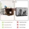 Rustic brown 47.5 inch dog crate furniture with pull-out bowls, ideal for small and medium dogs, doubles as an end.