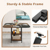 Square 47.5 inch modern dining table with rustic brown multi-color tabletop and sturdy metal frame, perfect for dining.