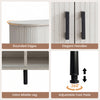 Fluted doors of the 47-inch grey sideboard buffet cabinet with elegant handles and rounded edges for stylish storage.