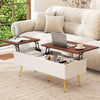 47 Inch Lift Top Coffee Table with 2 Hidden Compartments-Walnut - Gallery View 1 of 11