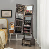 47 Inch Lockable Jewelry Cabinet Armoire with 3-Color LED Lights-Brown - Gallery View 1 of 15