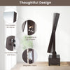 47-inch brown lockable jewelry cabinet armoire with full-length mirror, 3-color LED lights, and adjustable tilt angles.