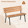 47-inch outdoor acacia wood bench with metal frame, slatted seat design, ergonomic comfort, suitable for patios and.