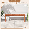 47-inch patio wood bench with slatted seat, made of solid wood, accommodates 2 people, ideal for garden or balcony use.