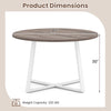 47-inch round dining table with a thickened antique wood-grain surface and stable X-shaped base for versatile settings.