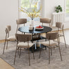 47 Inch Round Dining Table for 4-6 People Large Kitchen Table with 2-Tier Storage Shelves-Black - Gallery View 1 of 11