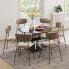47 Inch Round Dining Table for 4-6 People Large Kitchen Table with 2-Tier Storage Shelves-Rustic Brown - Gallery View 1 of 11