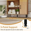 47-inch storage cabinet with 5-point support and adjustable foot pads, featuring ample clearance for robot vacuums.