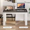 47-inch dark gray dining table, versatile for kitchen or as a computer desk, suitable for small spaces.