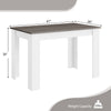 47-inch dining table in dark gray with a smooth finish, ideal for small kitchens or as a stylish computer desk.