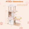 47-inch wooden cat tree with 2-story condo, basketball hoop hammock, and detachable faux fur cushions for playful.