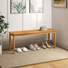 Acacia wood 48" long patio dining bench with slatted seat, ideal for garden or entryway seating.