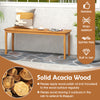 Acacia wood outdoor dining bench, 48" long, smooth slatted seat, warp-resistant, ideal for garden or entryway seating.