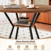 Round dining table with open storage shelf, accommodating up to 6 persons, ideal for home and dining spaces.