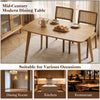 Solid wood dining table for 4 people with rounded edges, ideal for dining rooms, kitchens, or restaurants.