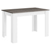 47-inch dark gray dining table with white legs, suitable for small spaces, ideal for dining or as a computer desk.