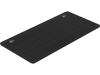 Universal 47” x 24” black tabletop with dual cable holes, ideal for standard and standing desk frames.