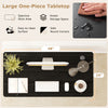 Large black 47” x 24” universal tabletop with smooth surface and dual cable holes for efficient workspace organization.