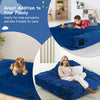 Blue 47 x 35.5 inch crash pad sensory mat with removable cover, ideal for kids, adults, and pets for play and.
