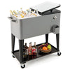 Portable Patio Cooler with Bottom Storage Shelf and Bottle Opener-Gray - Gallery View 1 of 10
