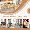 48-inch solid wood dining table with rubber wood legs, featuring a natural finish, for kitchen and dining room use.