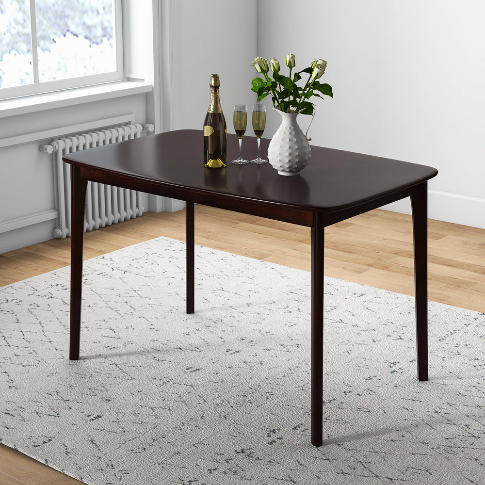 48 Inch Solid Wood Dining Table with Rubber Wood Supporting Legs for Kitchen Dining Room-Espresso - Gallery View 1 of 8