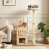 48.5" Multi-Level Solid Wood Cat Tree for Indoor Cats with Padded Top Perch Cat Condo and Sisal Scratching Posts-Beige - Gallery View 1 of 11