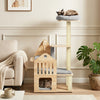 48.5" Multi-Level Solid Wood Cat Tree for Indoor Cats with Padded Top Perch Cat Condo and Sisal Scratching Posts-Gray - Gallery View 1 of 11