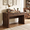 Farmhouse executive desk with two drawers, spacious tabletop, and ample under-desk space for comfortable organization.